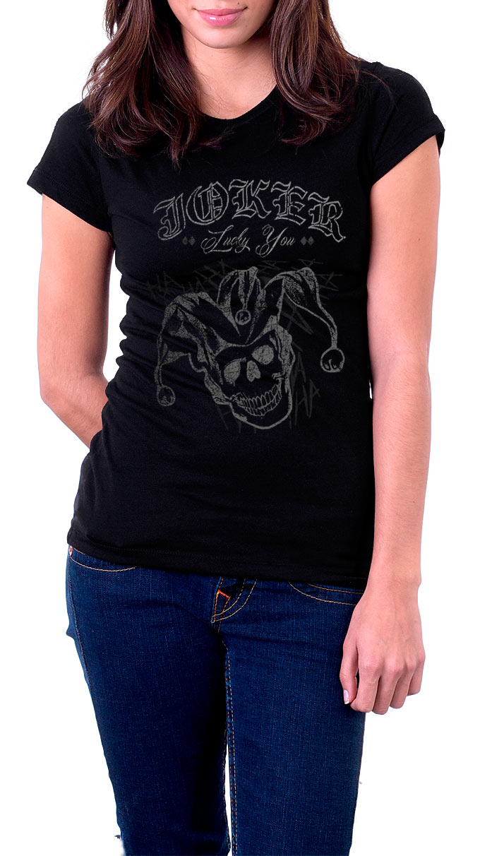 Camiseta chica skull Joker. Escuadrón Suicida