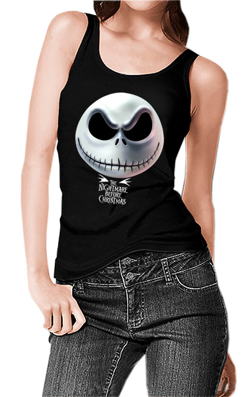 Camiseta chica tirantes Pesadilla antes de Navidad Jack rostro