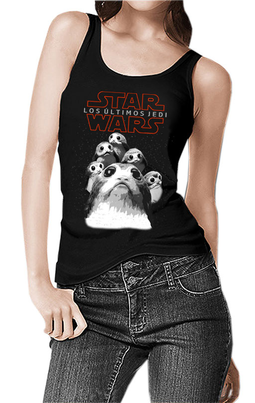 Camiseta chica tirantes Star Wars Episodio VIII. Party Porgs