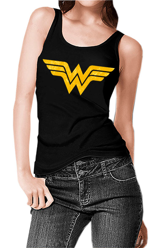 Camiseta chica tirantes Wonder Woman logo vintage