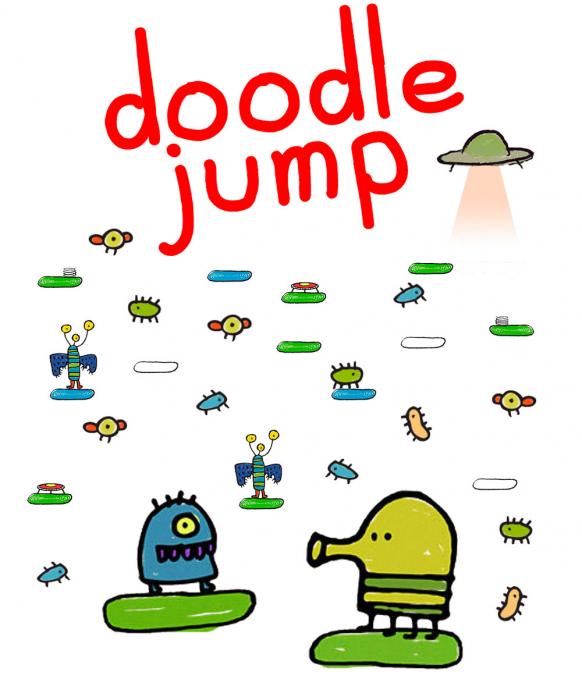 Camiseta niño Doodle Jump. Personajes