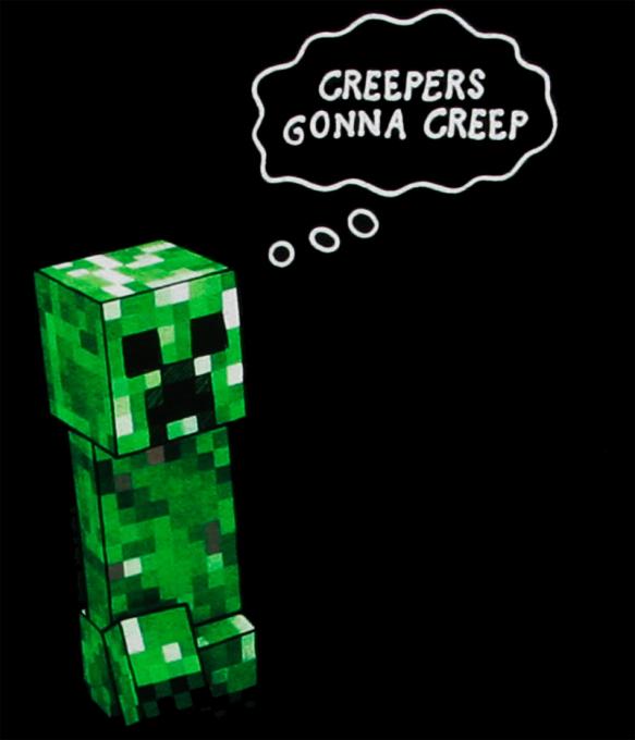 Camiseta niño Minecraft. Creepers Gonna Creep