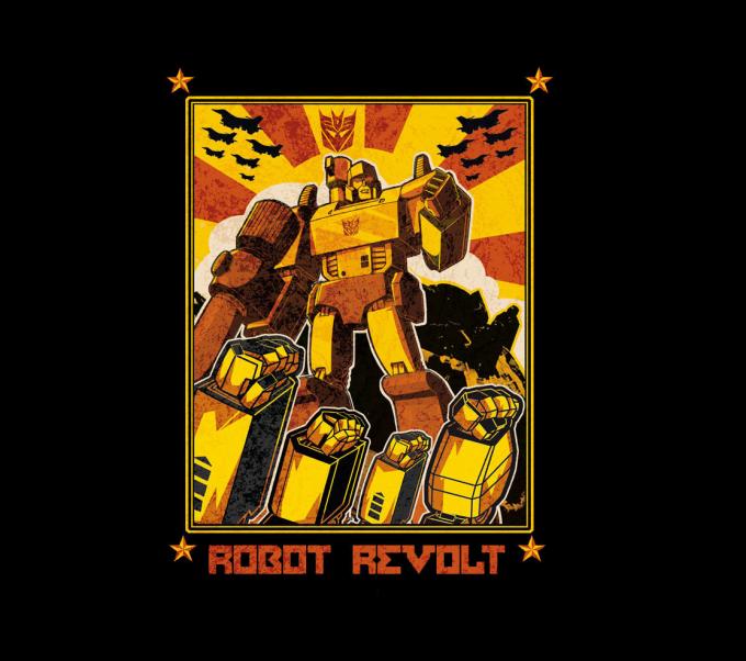 Camiseta niño Transformers. Robots Revolt