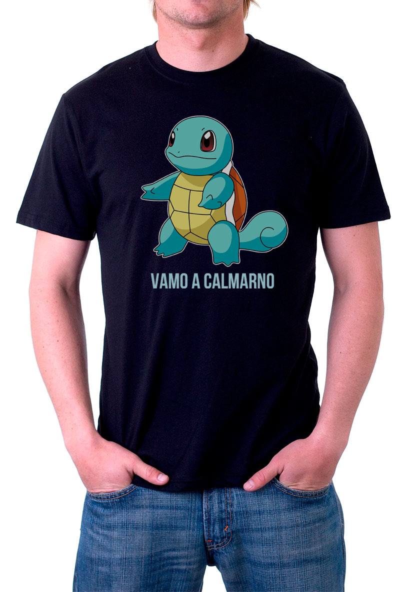 Camiseta tortuga Squirtle. Pokémon. Vamo a Calmarno