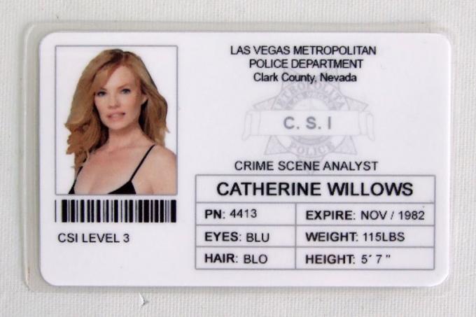 Carnet Credencial CSI Las Vegas. Catherine Willows