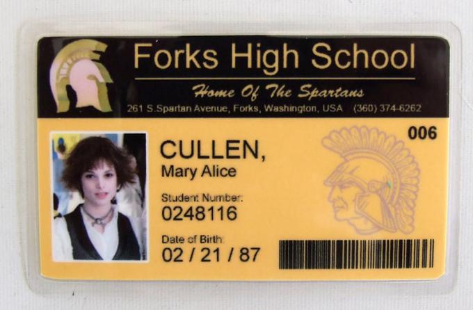 Carnet de Estudiante Crepúsculo. Forks High School