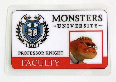 Carnet de estudiante Monstruos S.A. Monsters University. Profesor Knight