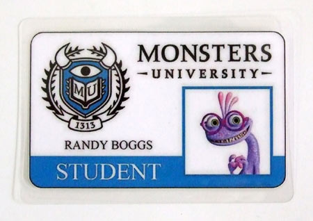 Carnet de estudiante Monstruos S.A. Monsters University. Randy Boggs