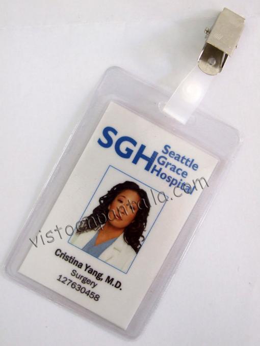 Carnet identificativo Anatomía de Grey. Cristina Yang