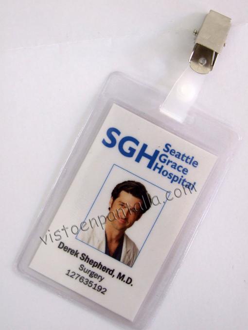 Carnet identificativo Anatomía de Grey. Derek Shepherd