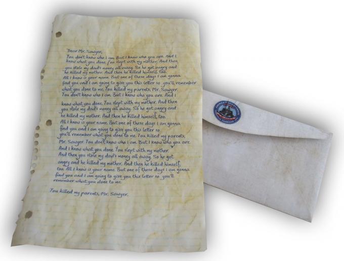 Carta Perdidos (Lost). De James a Mr.Sawyer