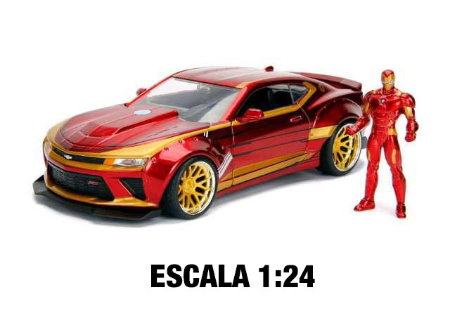 Coche Iron Man & 2016 Chevrolet Camaro. Marvel Cómics. Escala 1:24. Jada Toys
