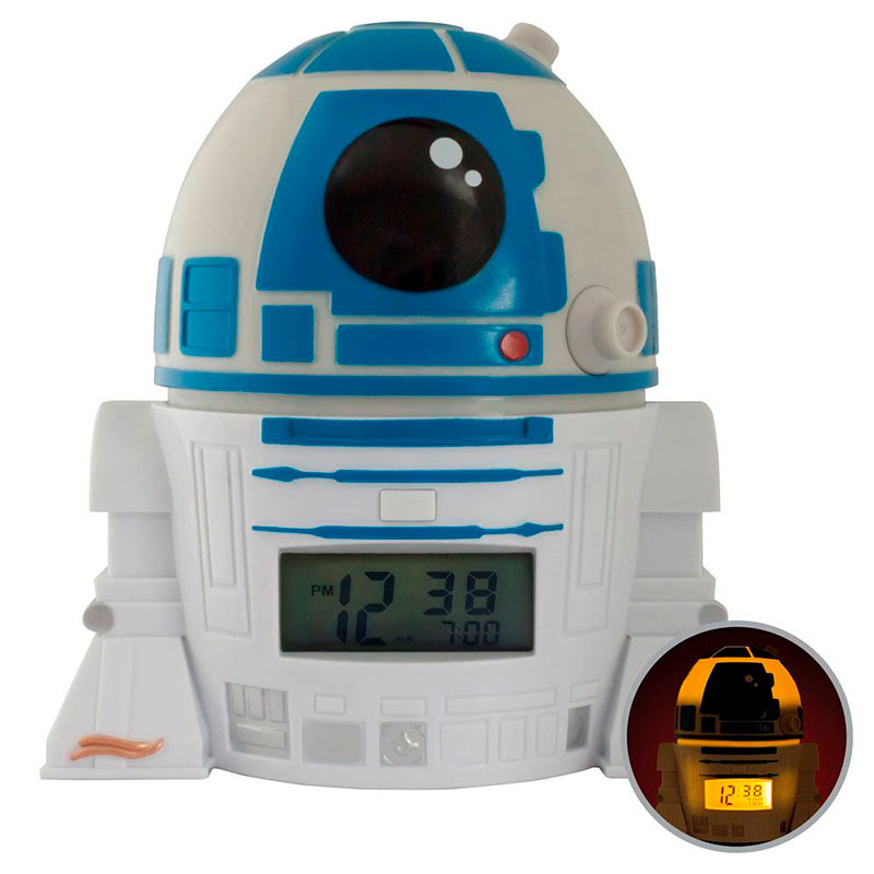 Despertador con luz droide R2D2 14 cm. Star Wars. ClicTime