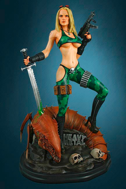 Estatua Alien Marine Girl 54 cm. Heavy Metal. Escala 1:4. Hollywood Collectibles Group