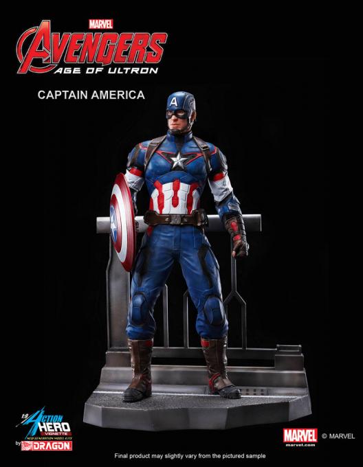 Estatua Capitán América 20 cm. Los Vengadores: la era de Ultrón. Línea Action Hero Vignette. Dragon Models
