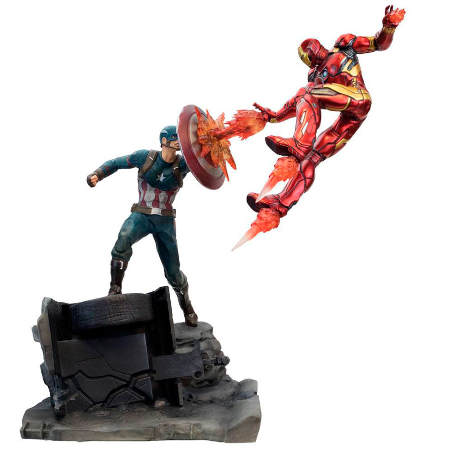 Estatua Capitán América vs. Iron Man 43 cm. Capitán América: La Guerra Civil. Factory Entertainment