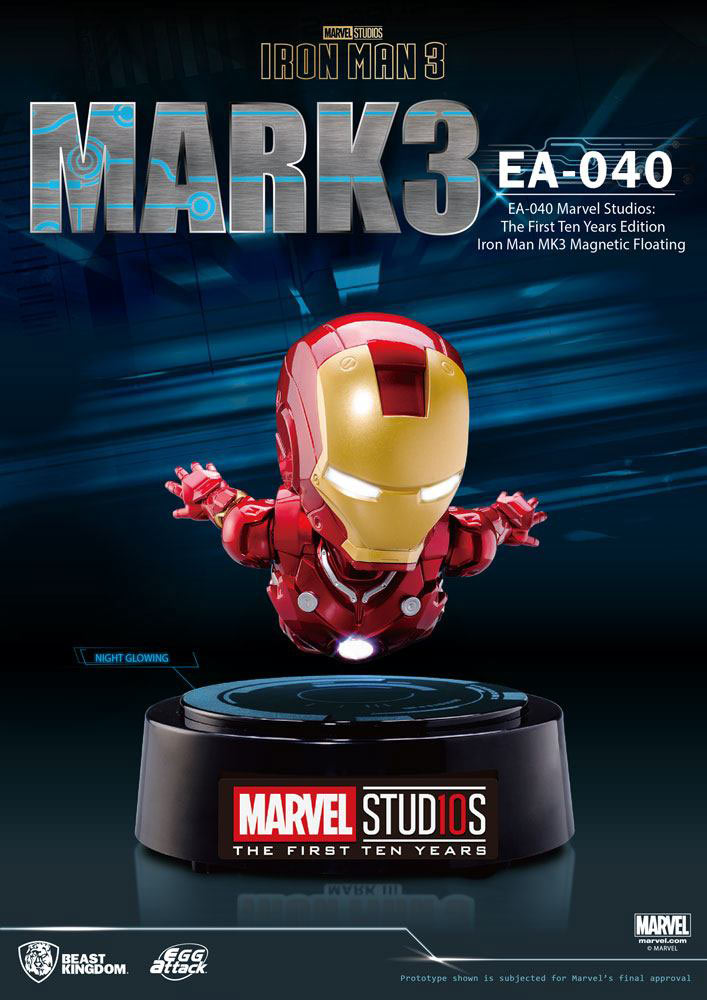 Estatua Iron Man Mark III The First Ten Years Edition 16 cm. Línea Egg Attack. Con luz. Beast Kingdom Toys