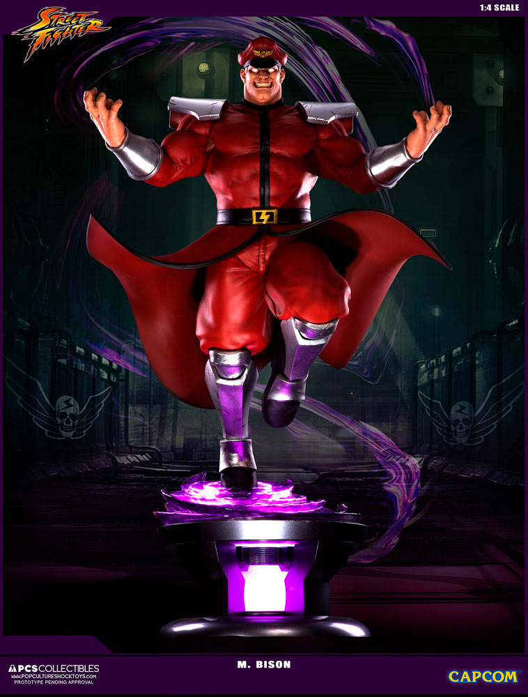 Estatua M. Bison 68 cm. Street Fighter V. Con luz. Escala 1:4. Pop Culture Shock