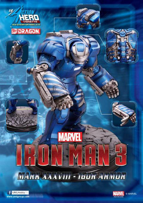 Estatua Mark XXXVIII Igor 20 cm. Escala 1/9. Iron Man 3. Dragon Models