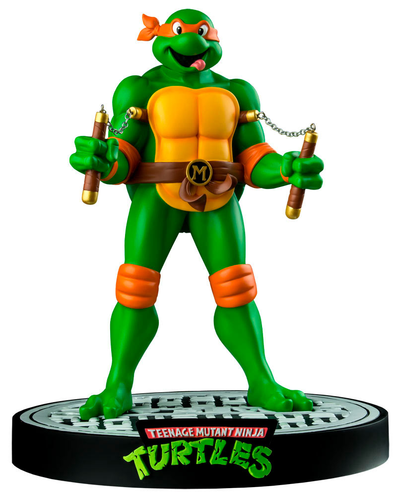 Estatua Michelangelo 31 cm. Las Tortugas Ninja. Ikon Collectibles