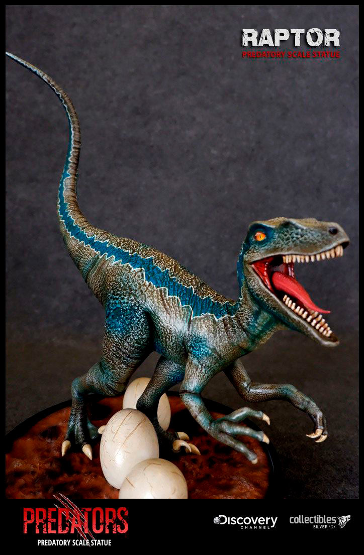 Estatua Raptor 26 cm. Predators (Depredadores). Predatory Scale. Silver Fox Collectibles