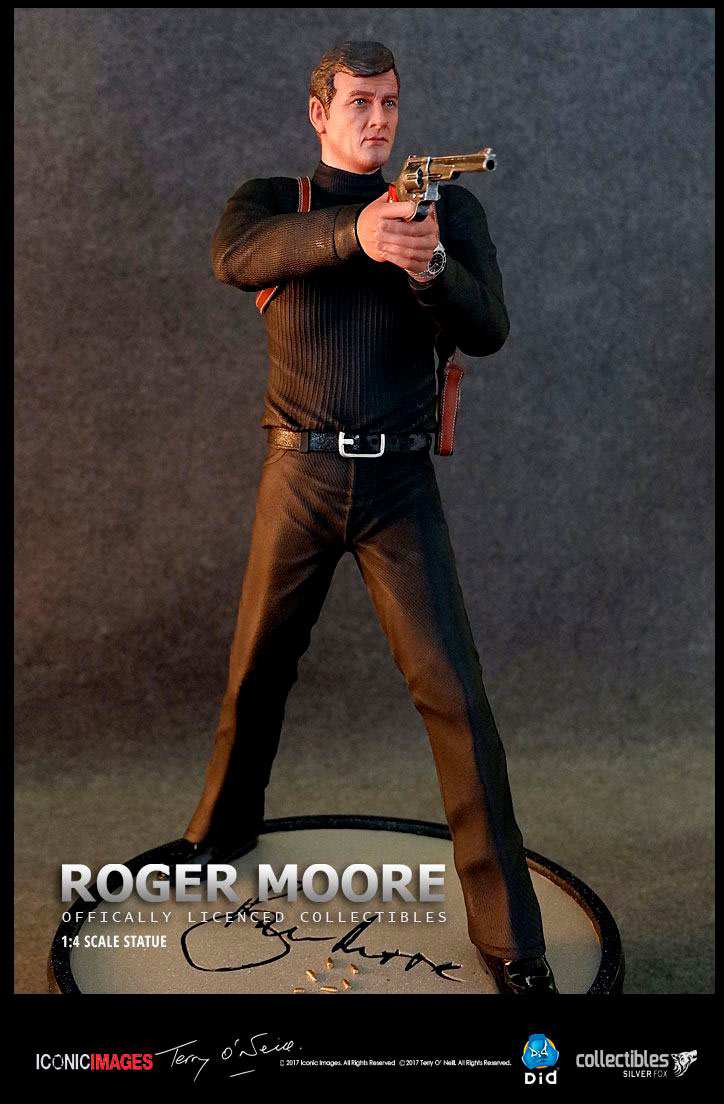 Estatua Roger Moore 53 cm. James Bond. Escala 1:4. Siver Fox Collectibles