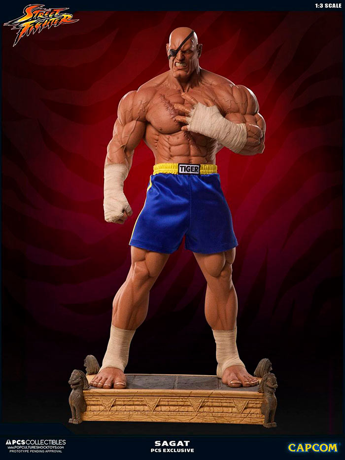 Estatua Sagat 93 cm. Street Fighter. PCS Exclusive. Escala 1:3. Pop Culture Shock