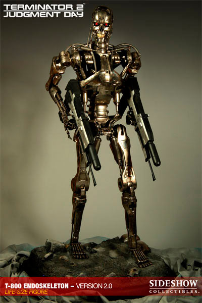 Estatua Terminator 2 versión 2. T-800 Endoskeleton 190 cms. Escala real 1/1. Sideshow Collectibles