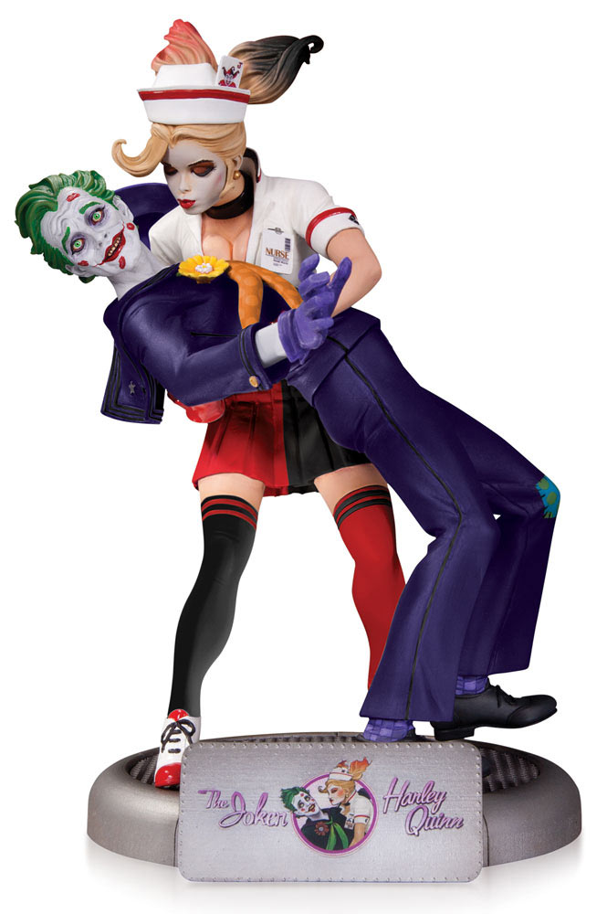 Estatua The Joker & Harley Quinn 25 cm. Batman. 2ª edición. Línea DC Cómic Bombshells. DC Cómics. DC Collectibles
