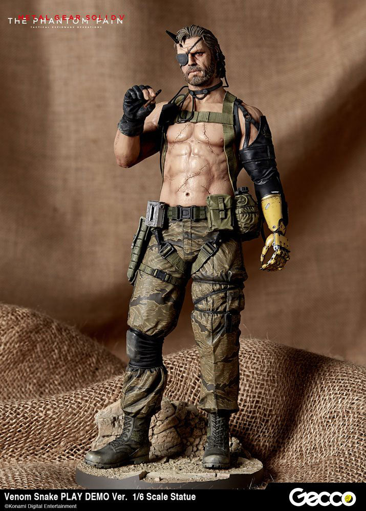Estatua Venom Snake 32 cm. Metal Gear Solid V: The Phantom Pain. Play Demo Version. Escala 1:6. Gecco