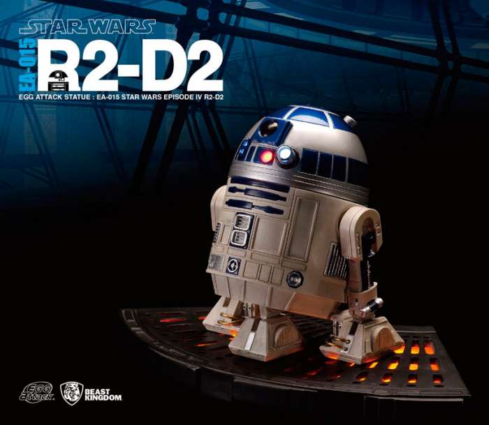 Estatua droide R2-D2 13 cm. Star Wars. Con luz y sonido. Línea Egg Attack. Beast Kingdom Toys