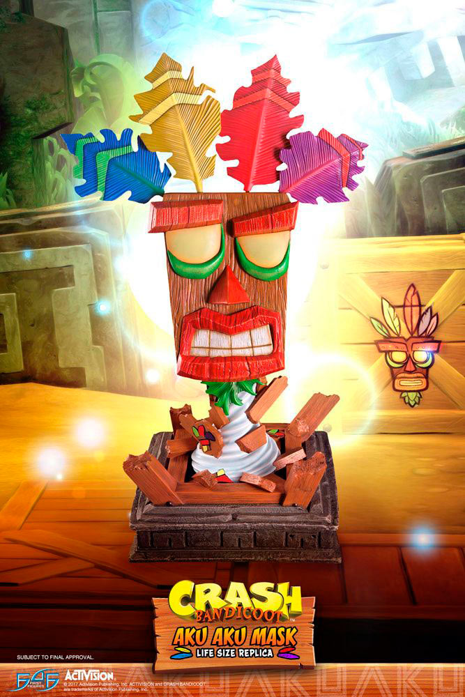 Estatua máscara Aku Aku 65 cm. Crash Bandicoot. Escala 1:1. First 4 Figures
