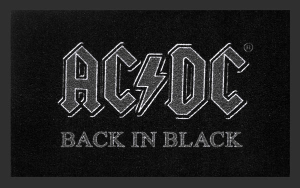 Felpudo logo AC/DC blanco y negro