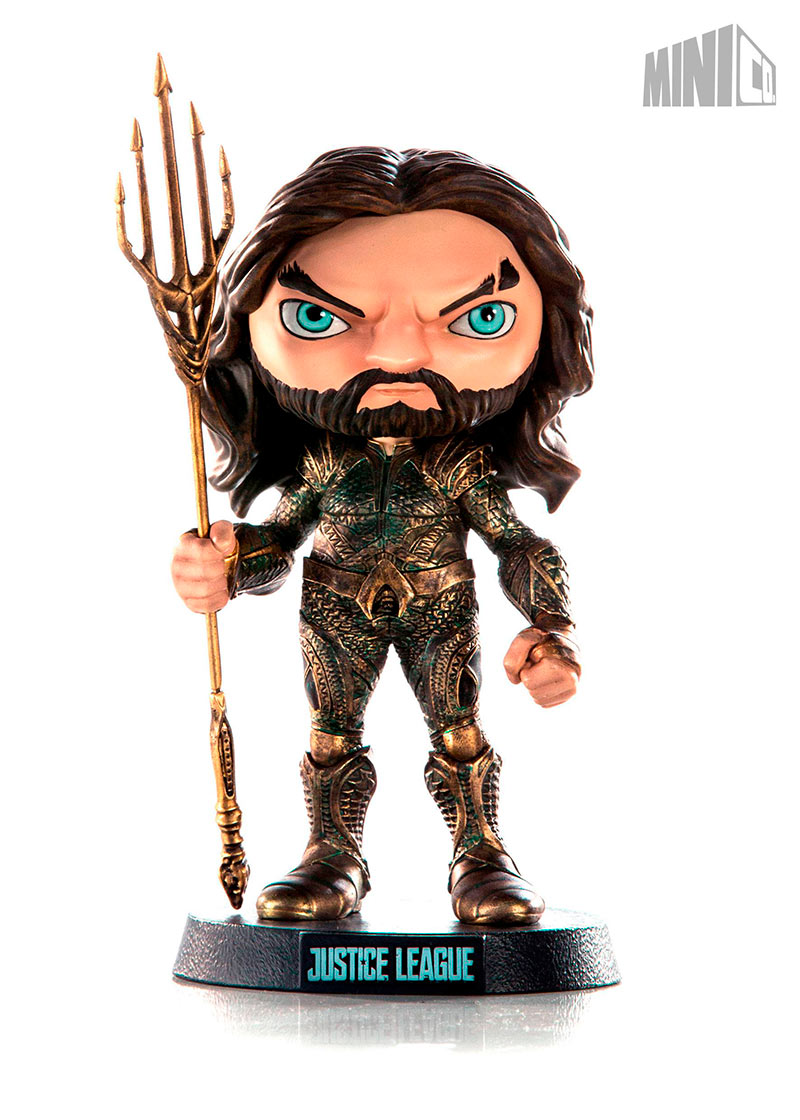 Figura Aquaman 14 cm. La Liga de la Justicia. Línea Mini Co. Iron Studios