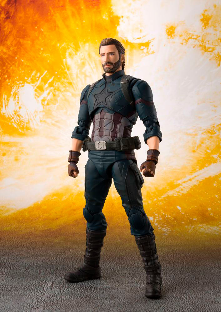 Figura Capitán América 16 cm. Vengadores: Infinity War. Línea S.H. Figuarts. Bandai