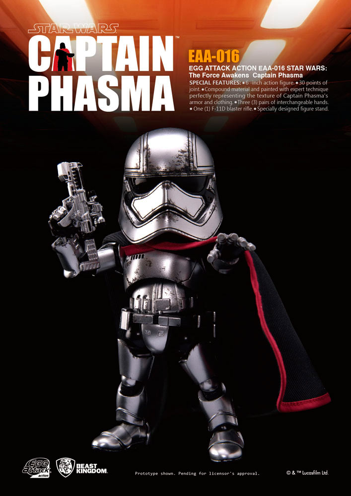 Figura Capitán Phasma 15 cm. Star Wars Episodio VII. Línea Egg Attack. Beast Kingdom Toys
