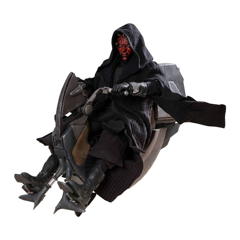 Figura Darth Maul & Sith Speeder 29 cm. Star Wars Episodio I. Con luz. DX Series. Escala 1:6. Hot Toys