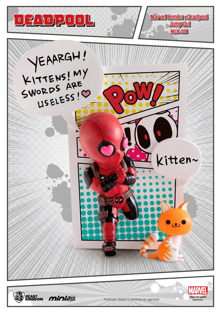 Figura Deadpool Jump Out 4th Wall 12 cm. Egg Attack. Marvel Cómics. Beast Kingdom Toys