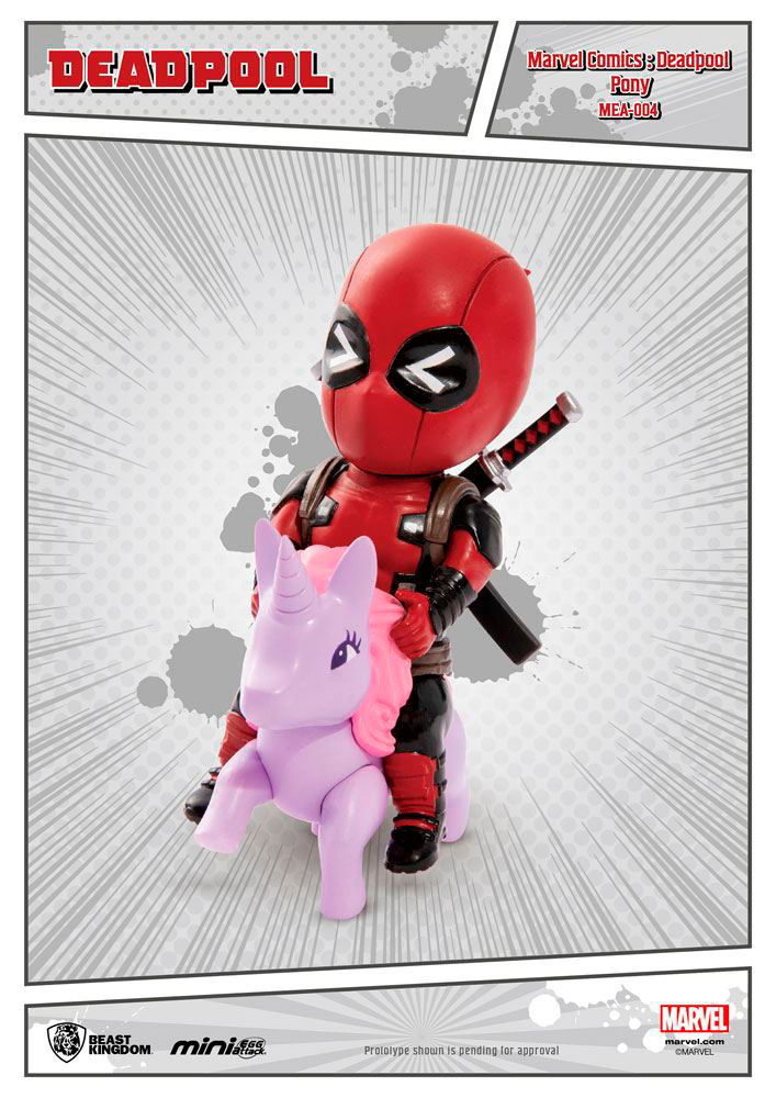 Figura Deadpool Unicornio 9 cm. Egg Attack. Marvel Cómics. Beast Kingdom Toys