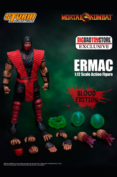 Figura Ermac Blood 18 cm. Exclusivo BBTS Mortal Kombat. Versión ensangrentado