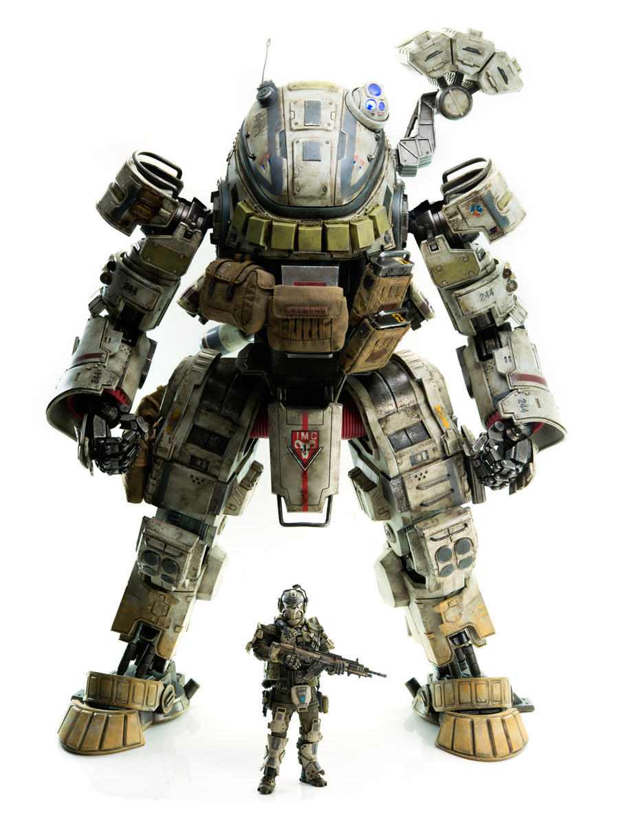 Figura IMC Ogre 51 cm & figura piloto. Titanfall. Con luz. ThreeZero