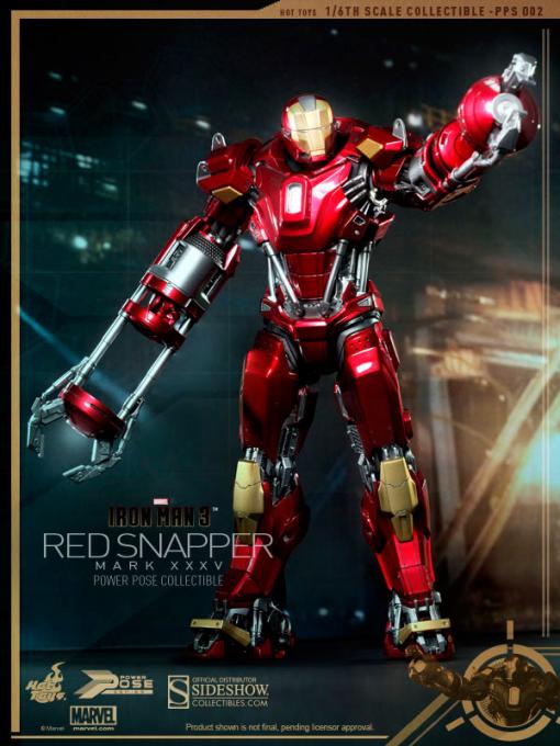 Figura Iron Man 3. Power Pose Series Mark XXXV Red Snapper 34 cm. Hot Toys
