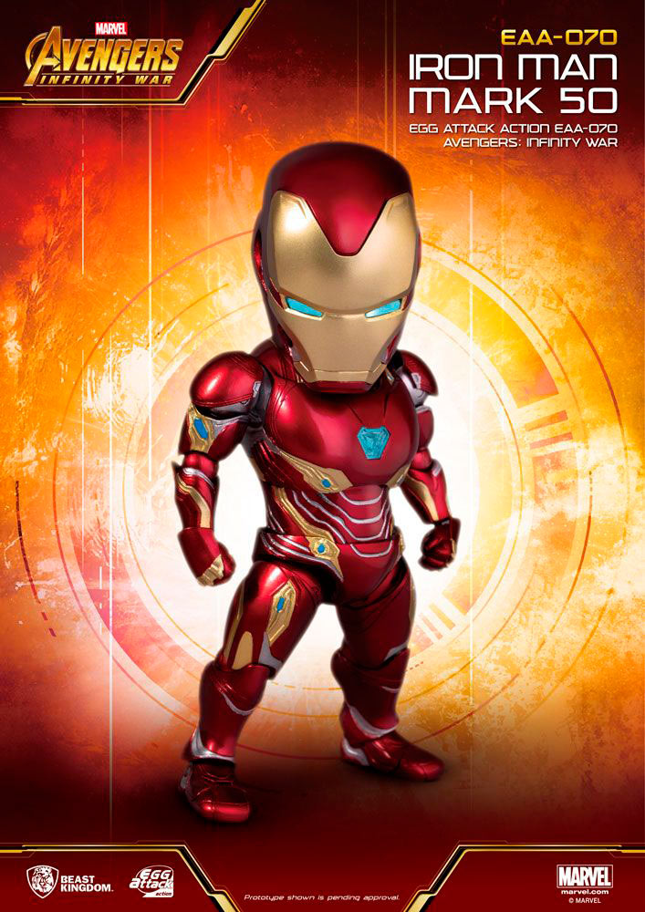 Figura Iron Man Mark 50 de 16 cm. Vengadores: Infinity War. Con luz. Egg Attack. Beast Kingdom Toys