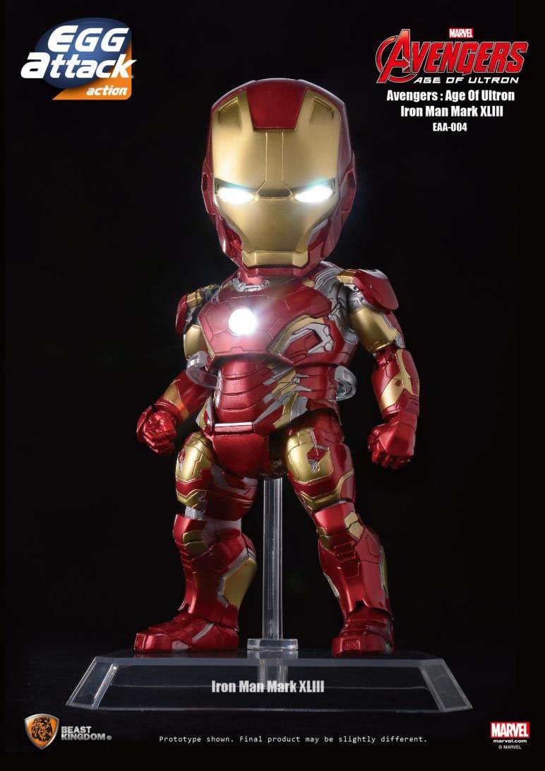 Figura Iron Man Mark XLIII 16 cm. Los Vengadores: la era de Ultrón. Con luz. Línea Egg Attack. Beast Kingdom Toys