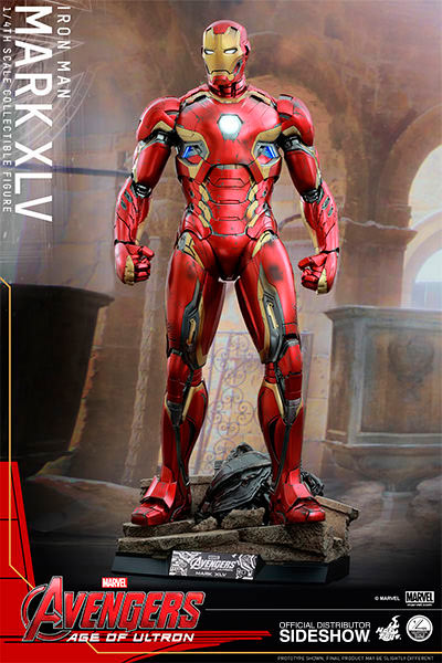 Figura Iron Man Mark XLV 51 cm. Los Vengadores: la era de Ultrón. Con luz. Línea Quarter Scale Series. Escala 1:4. Hot Toys