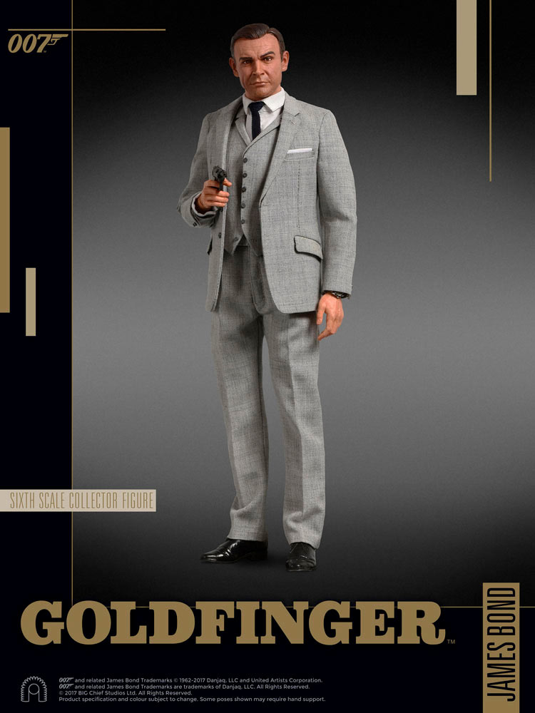 Figura James Bond traje gris 30 cm. James Bond contra Goldfinger. Escala 1:6. BIG Chief Studios