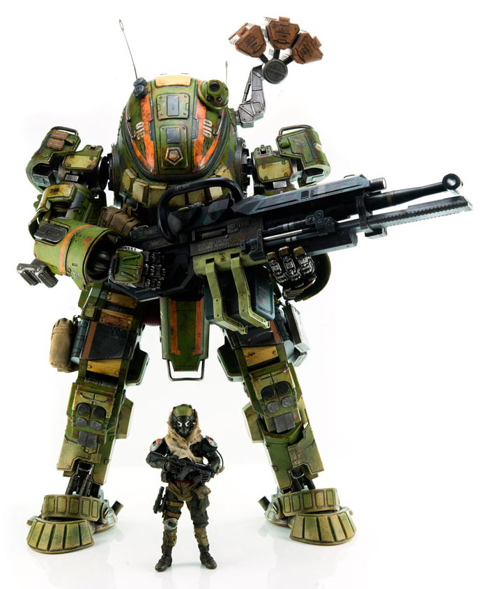 Figura M-COR Ogre 51 cm & figura piloto. Titanfall. Con luz. ThreeZero