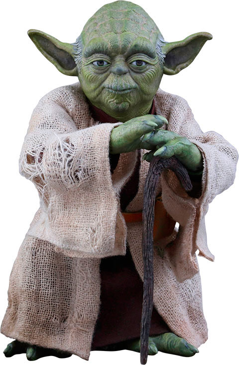 Figura Maestro Yoda 13 cm. Star Wars: Episodio V - El Imperio Contraataca. Con luz. Escala 1:6. Hot Toys
