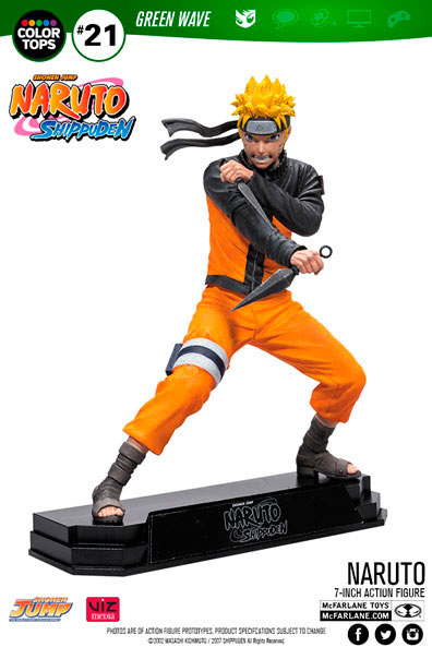 Figura Naruto Uzumaki 18 cm. Naruto Shippuden. Línea Color Tops. McFarlane Toys