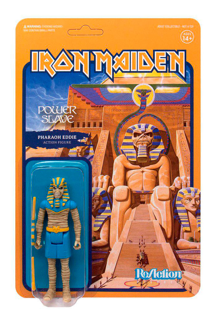 Figura Powerslave (Pharaoh Eddie) 10 cm. Iron Maiden. Línea ReAction. Super 7